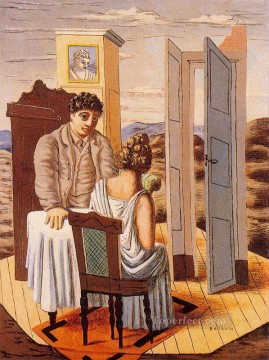 ジョルジョ・デ・キリコ Painting - 会話 1927 ジョルジョ・デ・キリコ 形而上学的シュルレアリスム